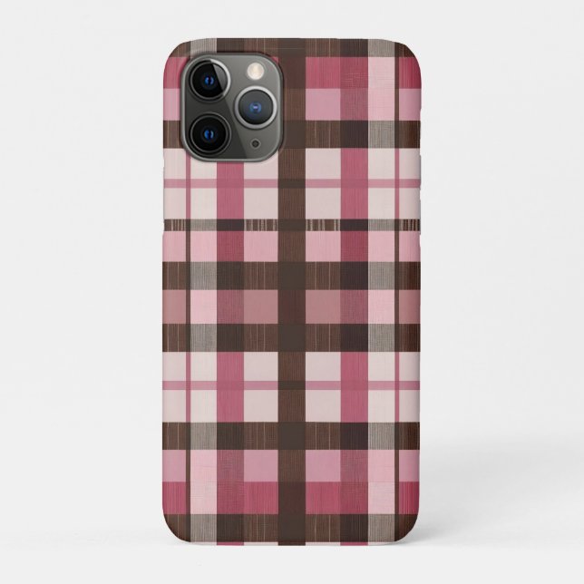 Karierte Leichtigkeit in Rosa und Braun Case-Mate iPhone Hülle (Rückseite)