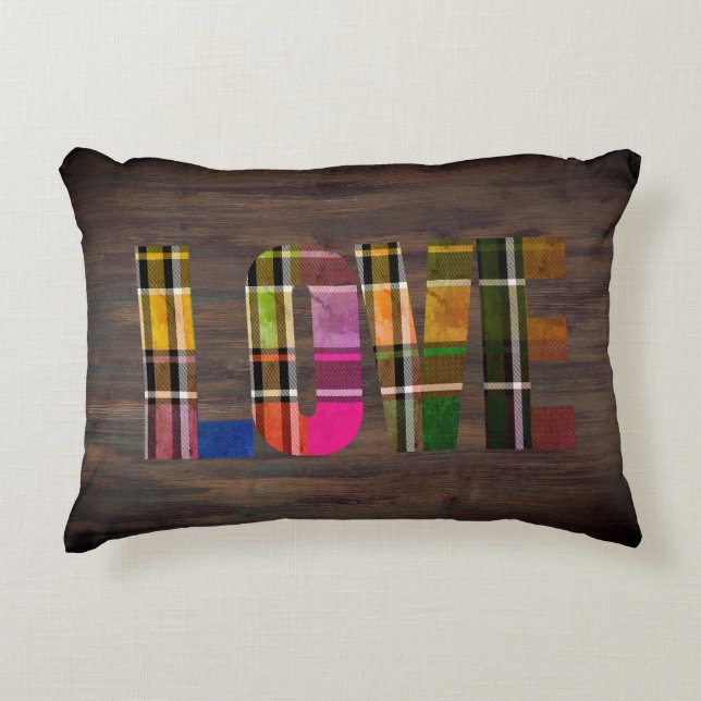 Karierte Liebe Akzent Pillow von HAMbyWG Dekokissen (Vorderseite)