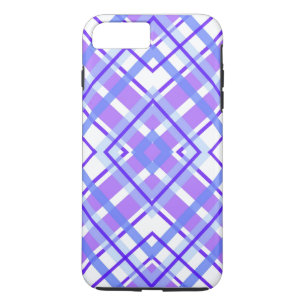Karierte lila-, Blau- und Weißgeometrie Case-Mate iPhone Hülle