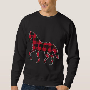 Karierte Lumberjack Hor in Rot und Schwarz Buffalo Sweatshirt