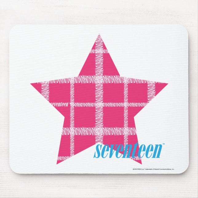 Karierte Magenta 3 Mousepad (Vorne)