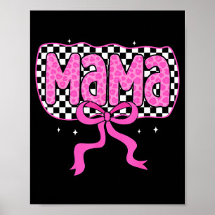 Karierte Mama süße rosa Kokette Schleife Mutter Mü Poster