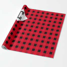 karierte Monogramm-Anfangsklassiker mit rotem und Geschenkpapier
