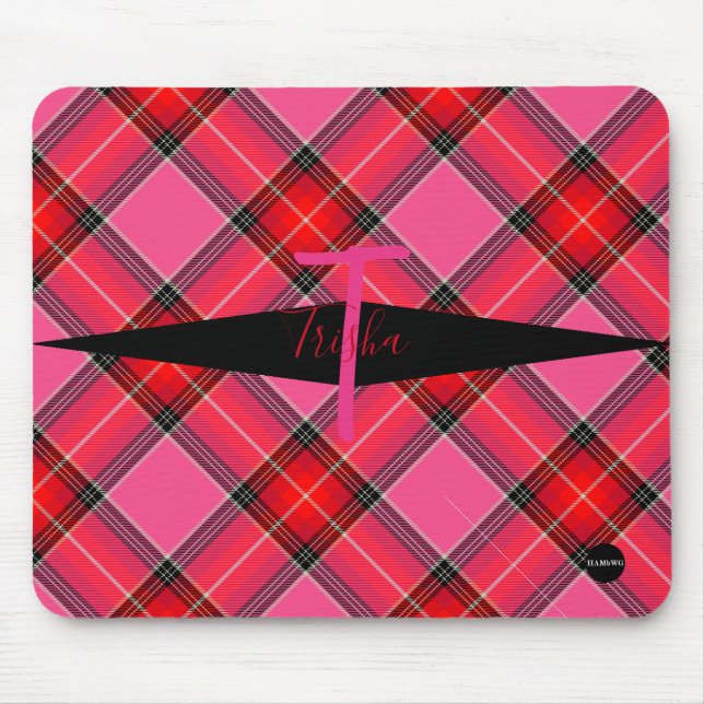 Karierte Mousepad - HAMbyWG - Rosa und Rot (Vorne)