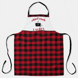 Karierte Muster-Schürze "Black and Red Cook Buffal Schürze