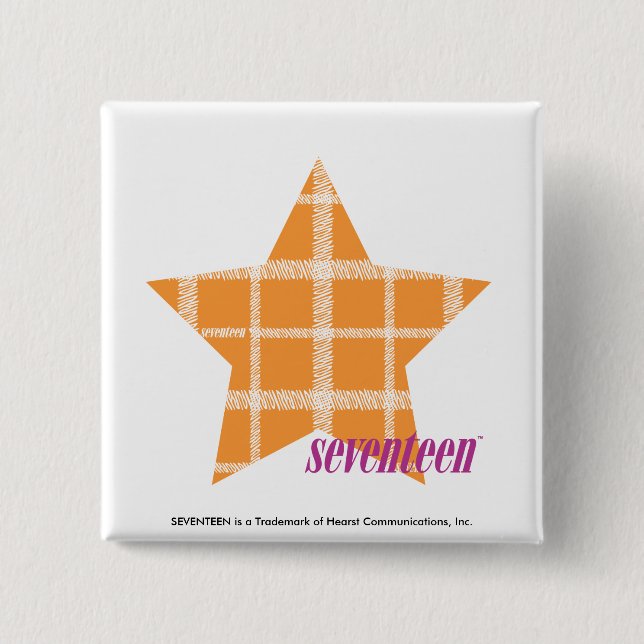 Karierte Orange 2 Button (Vorderseite)