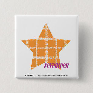 Karierte Orange 2 Button