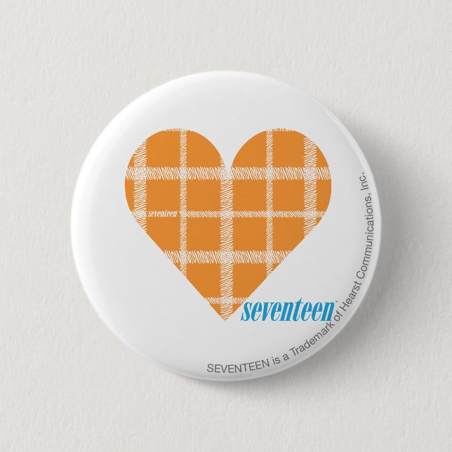 Karierte Orange 4 Button (Vorderseite)