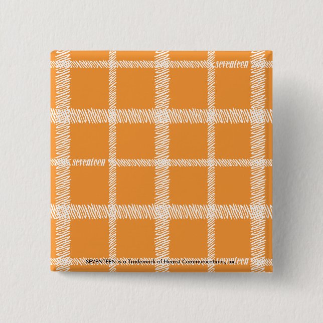 Karierte Orange Button (Vorderseite)
