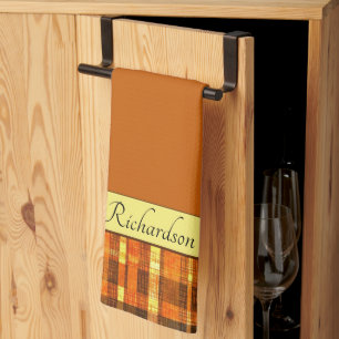 Karierte Orange Geschirrtuch