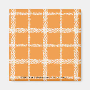 Karierte Orange Magnet