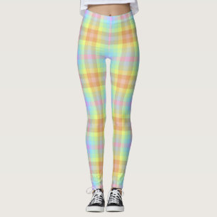Karierte Pastell-Rainbow-Leggings Leggings