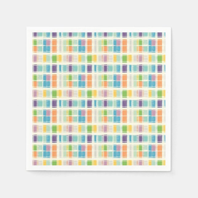 Karierte Pastellmuster Serviette (Vorderseite)