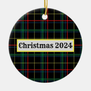 Karierte Personalisierte Keramik Ornament