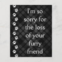 karierte Pfoten-Beileid-Karte