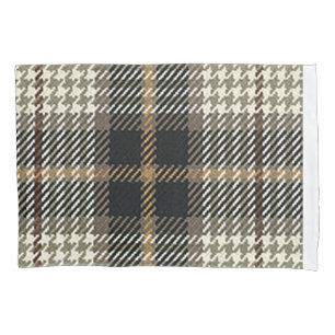 Karierte Pillowcase-Creme und Braune Kissenbezug