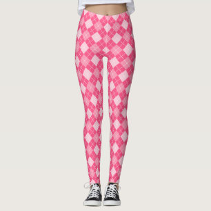 Karierte Pink-Raute Preppy Leggings