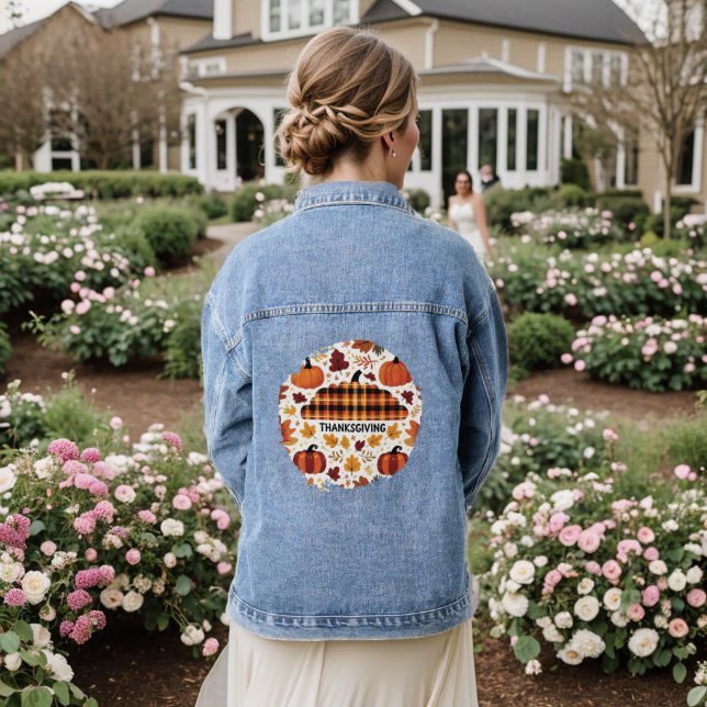 Karierte Pumpkinaparade Jeansjacke (Hochzeit Rückseite)