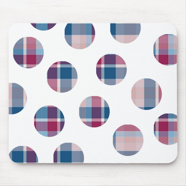 Karierte Punkte Mousepad (Vorne)