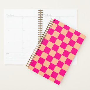 Karierte Quadrate Pfirsich heiß rosa geometrisch r Planer