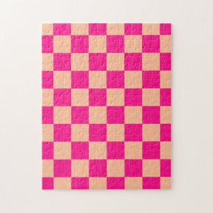 Karierte Quadrate Pfirsich heißes Rosa geometrisch