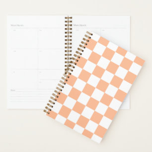 Karierte Quadrate Pfirsich Orange Weiß geometrisch Planer