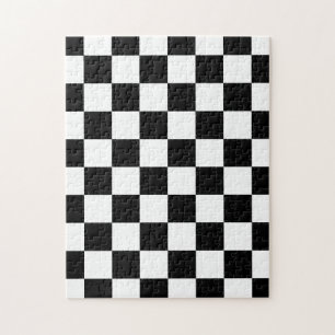 Karierte Quadrate schwarz-weiß geometrisch Retro