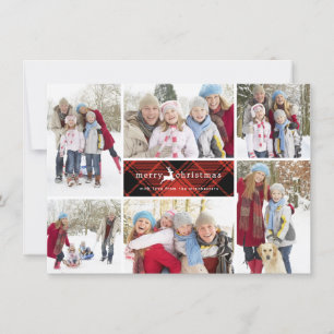 Karierte Rentier WeihnachtsCollage Feiertagskarte