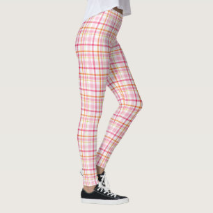 Karierte rosa Leggings