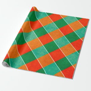 Karierte rote und grüne Tartan-Muster Geschenkpapier