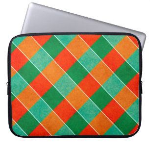 Karierte rote und grüne Tartan-Muster Laptopschutzhülle