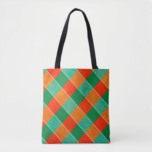 Karierte rote und grüne Tartan-Muster Tasche (Vorderseite)