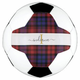 Karierte Rustikale Monogram Script Tartan Fußball