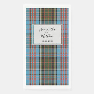 Karierte rustikale Script Wedding Tartan Serviette