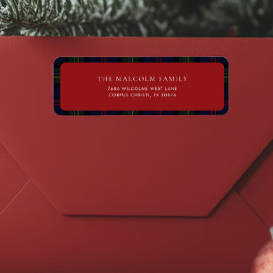 Karierte rustikale Tartan-Rücksendeadresse