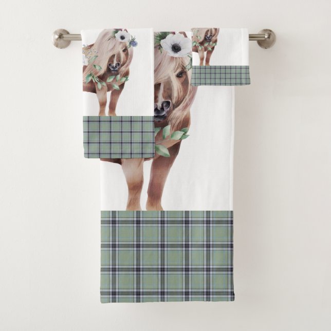 Karierte schottische Muster Badhandtuch Set (Insitu)