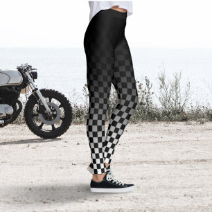 Karierte schwarze Fade-Leggings Leggings