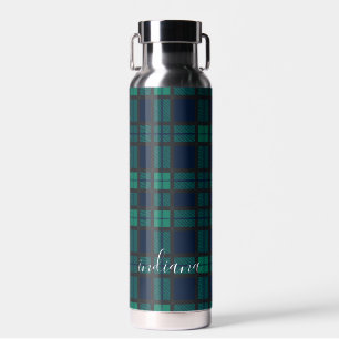Karierte Schwarze Uhr Rustikales Muster Tartan Trinkflasche