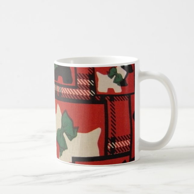 Karierte Scotties & Westies Kaffeetasse (Rechts)