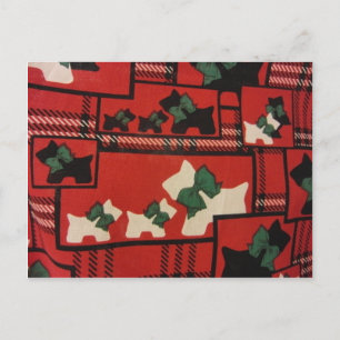 Karierte Scotties & Westies Postkarte