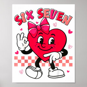 Karierte Sechs Sieben Coole Herzen 67 Valentinstag Poster