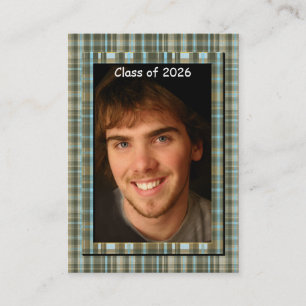 Karierte Senior Class of Change Current Year Foto Telefonnummerkarte