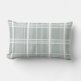 Karierte Soft Sage & Aquamarine Shades Duvet Cover Lendenkissen