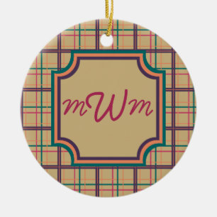 Karierte Sommerdekoration Keramik Ornament