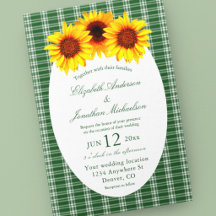 Karierte Sonnenblumenhochzeit