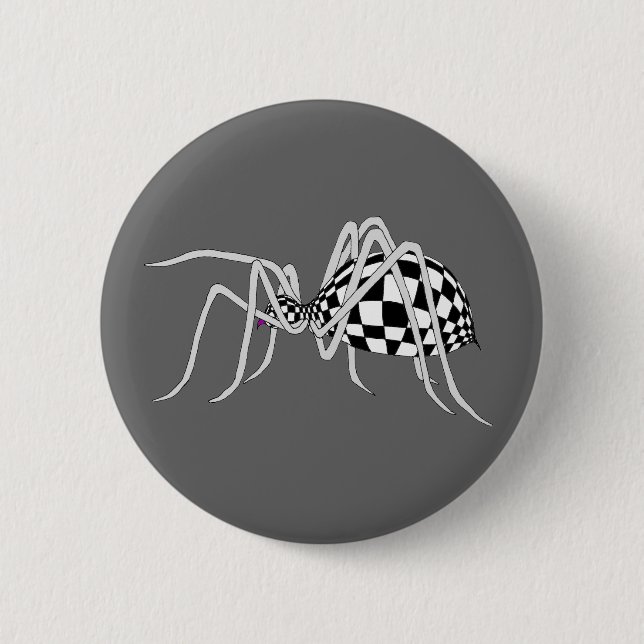 Karierte Spinne Button (Vorderseite)