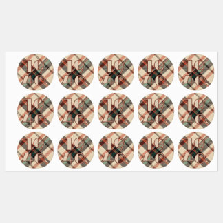 karierte Stickers der 40er Jahre Etiketten