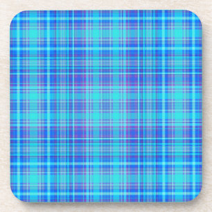 Karierte Stoffstruktur Blue Stripes-44008 Getränkeuntersetzer