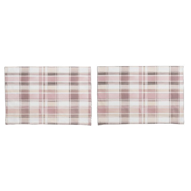 Karierte Streifen in Rosa Kissenbezug (Vorderseite-Set)