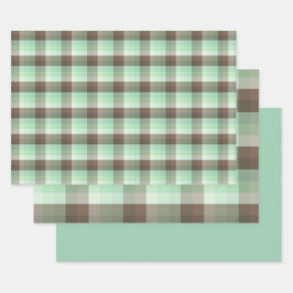 Karierte Streifen mit Minze Chocolate Chip Farbblo Geschenkpapier Set